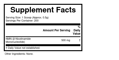 Supplement Facts panel for this stock formula