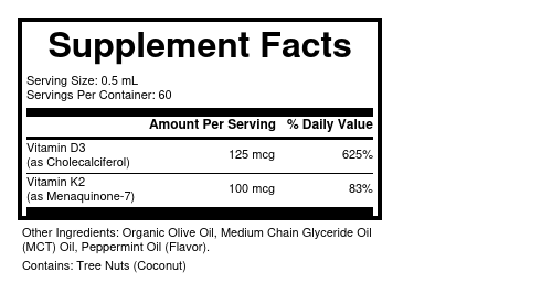Supplement Facts panel for this stock formula