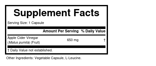 Supplement Facts panel for this stock formula
