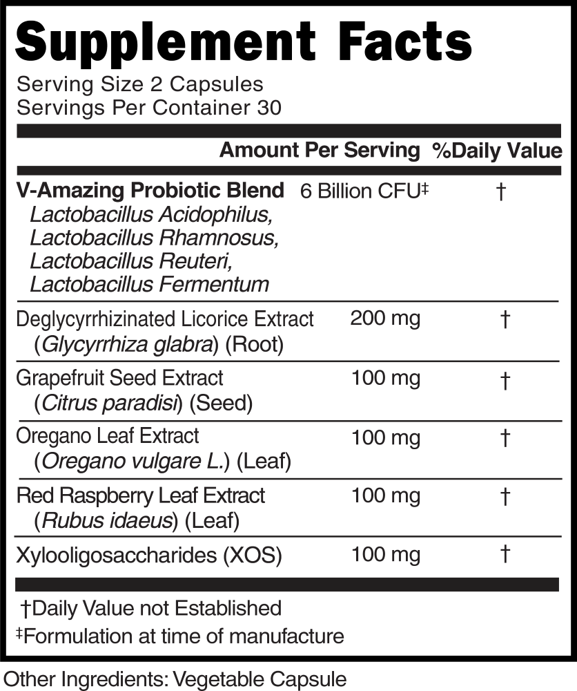 Supplement Facts panel for this stock formula
