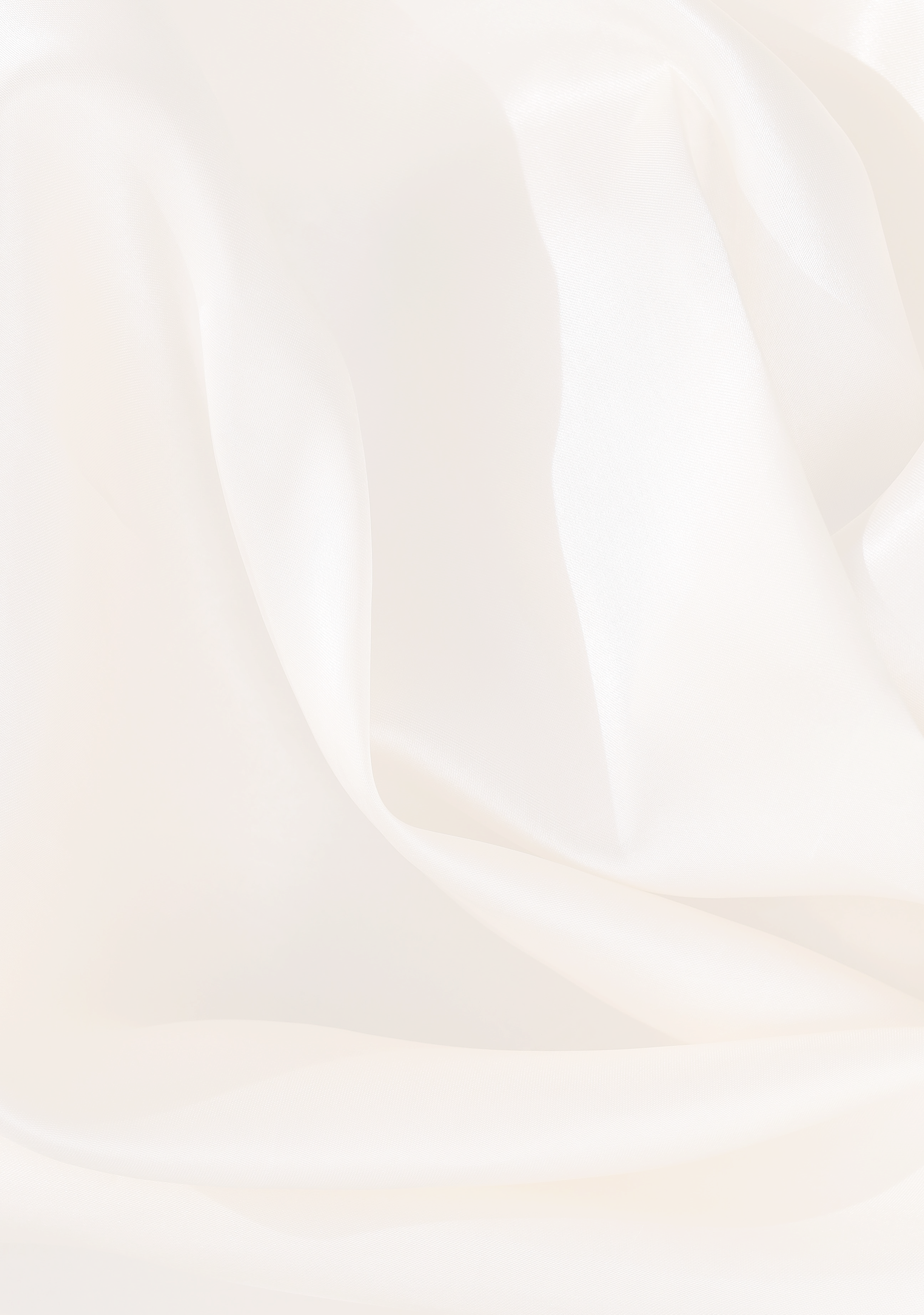 Close-up of smooth, shiny beige satin fabric with soft folds and highlights.