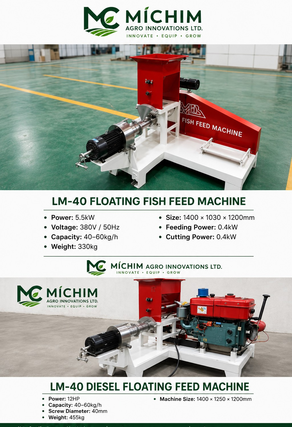 LM-40 floating fish feed machines