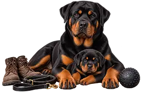 Rottweiler and puppy before searching for Rottweiler puppies for sale