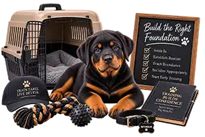 Preparing and training after bringing a Rottweiler puppy home