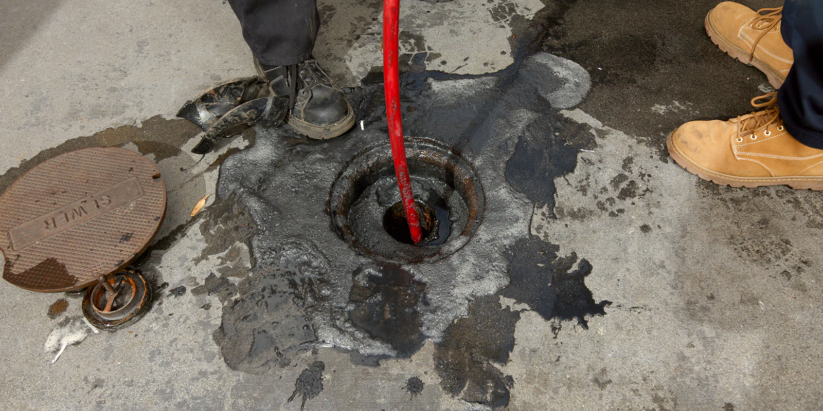 Parking garage drain hydro jetting