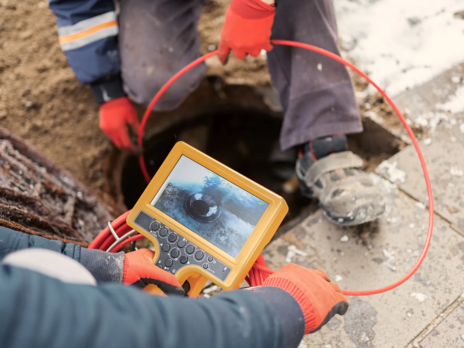 Drain line camera inspection