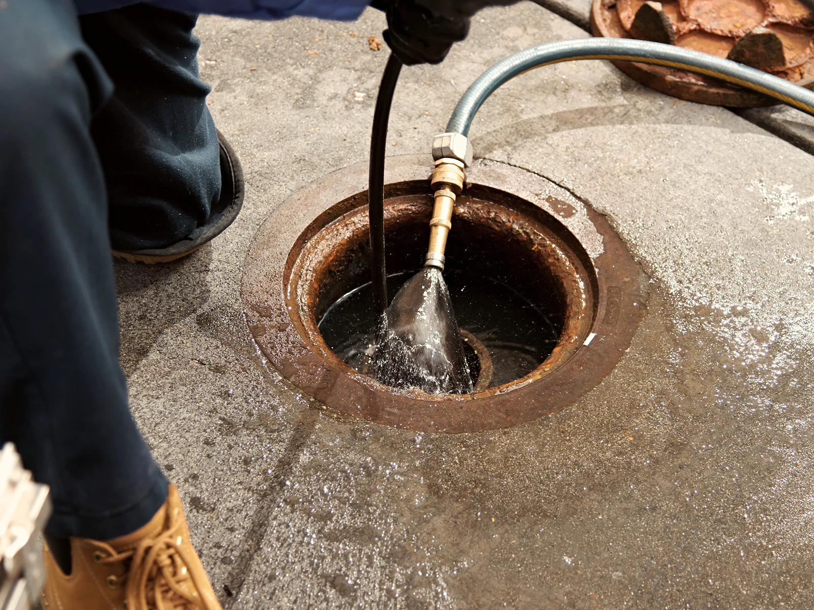 Drain line hydro jetting