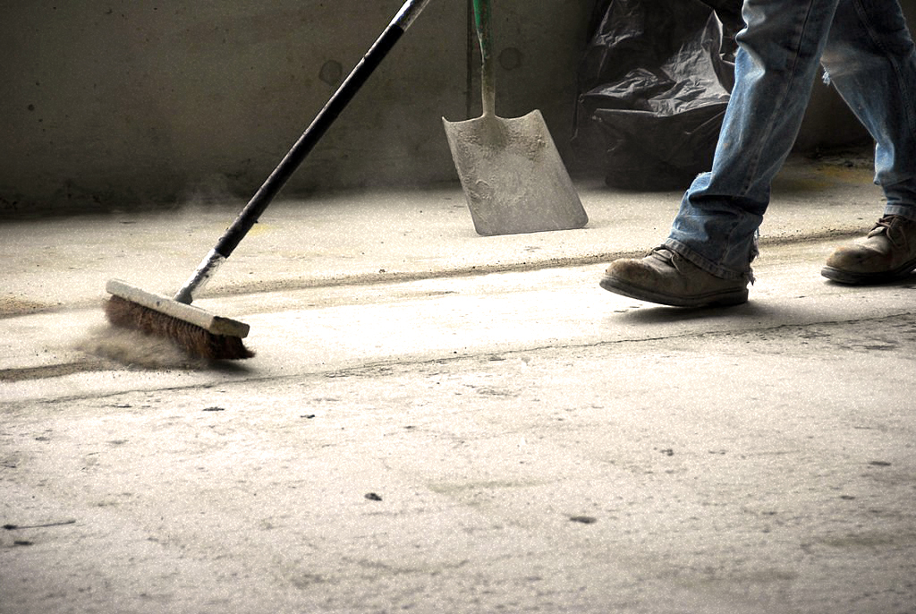 Ongoing construction site clean-up
