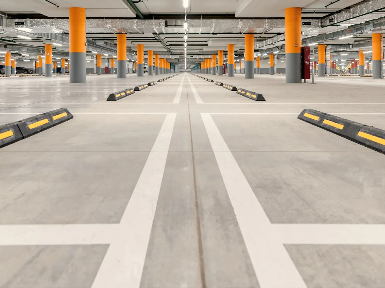 Parking ramp re-striping
