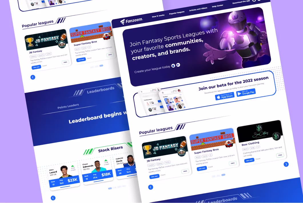 Fanzeem Thumbnail design by Webflow agency