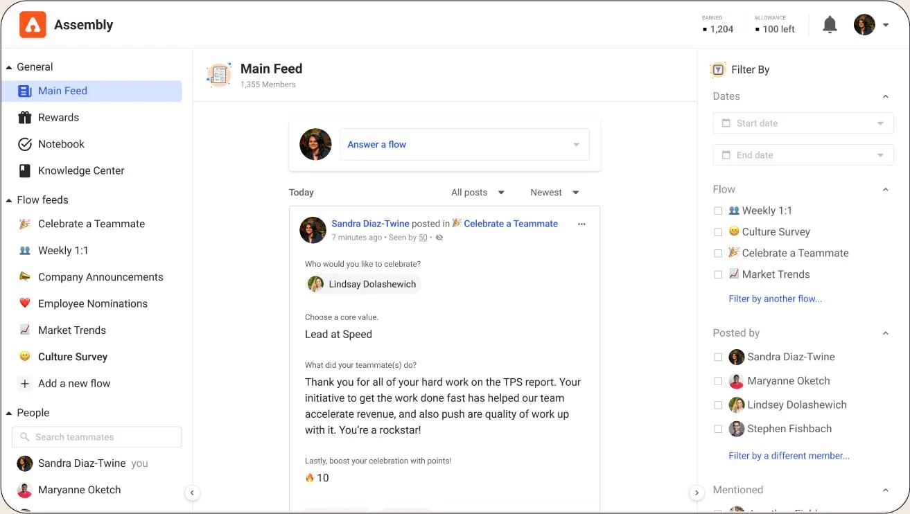 Assembly dashboard