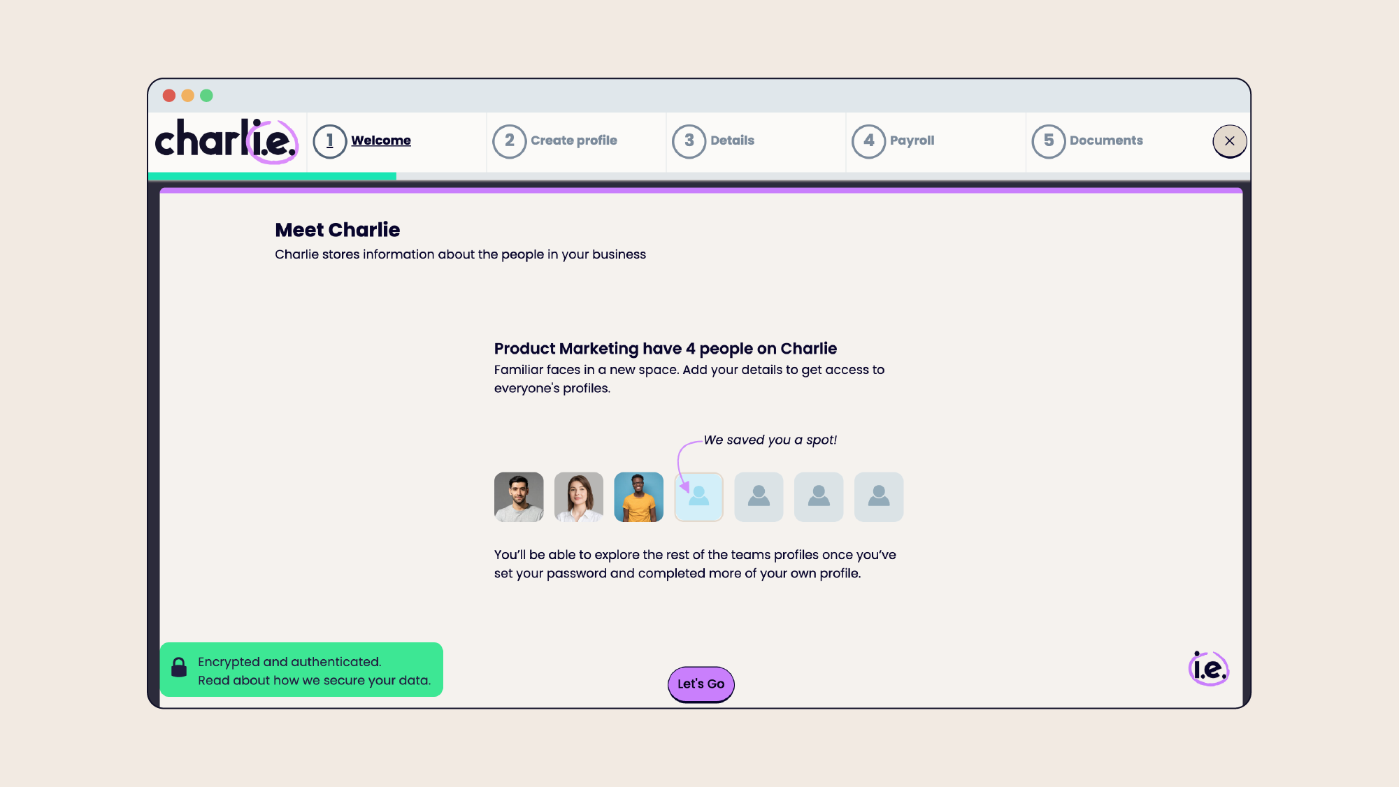 CharlieHR onboarding welcome