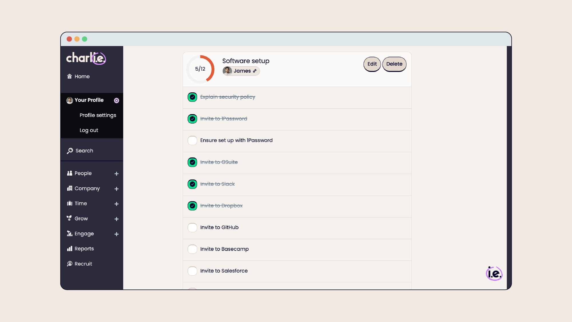 CharlieHR checklists