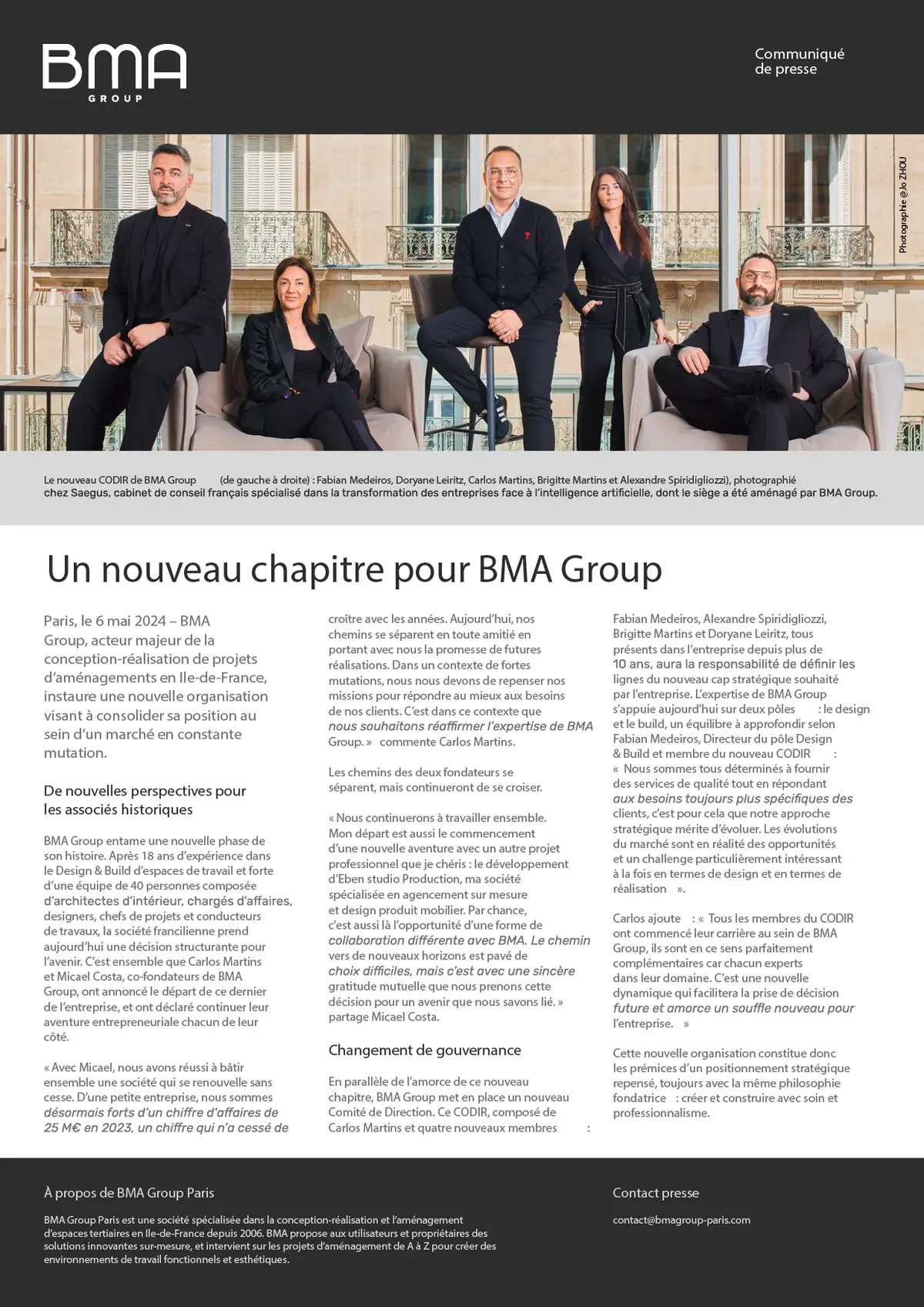 Press – BMA Group Paris: Introducing The New Management Committee