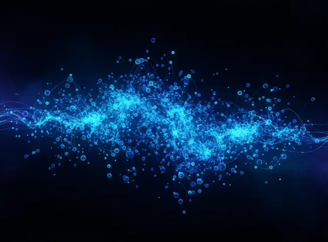 Abstract field of blue particles representing AI agent skills