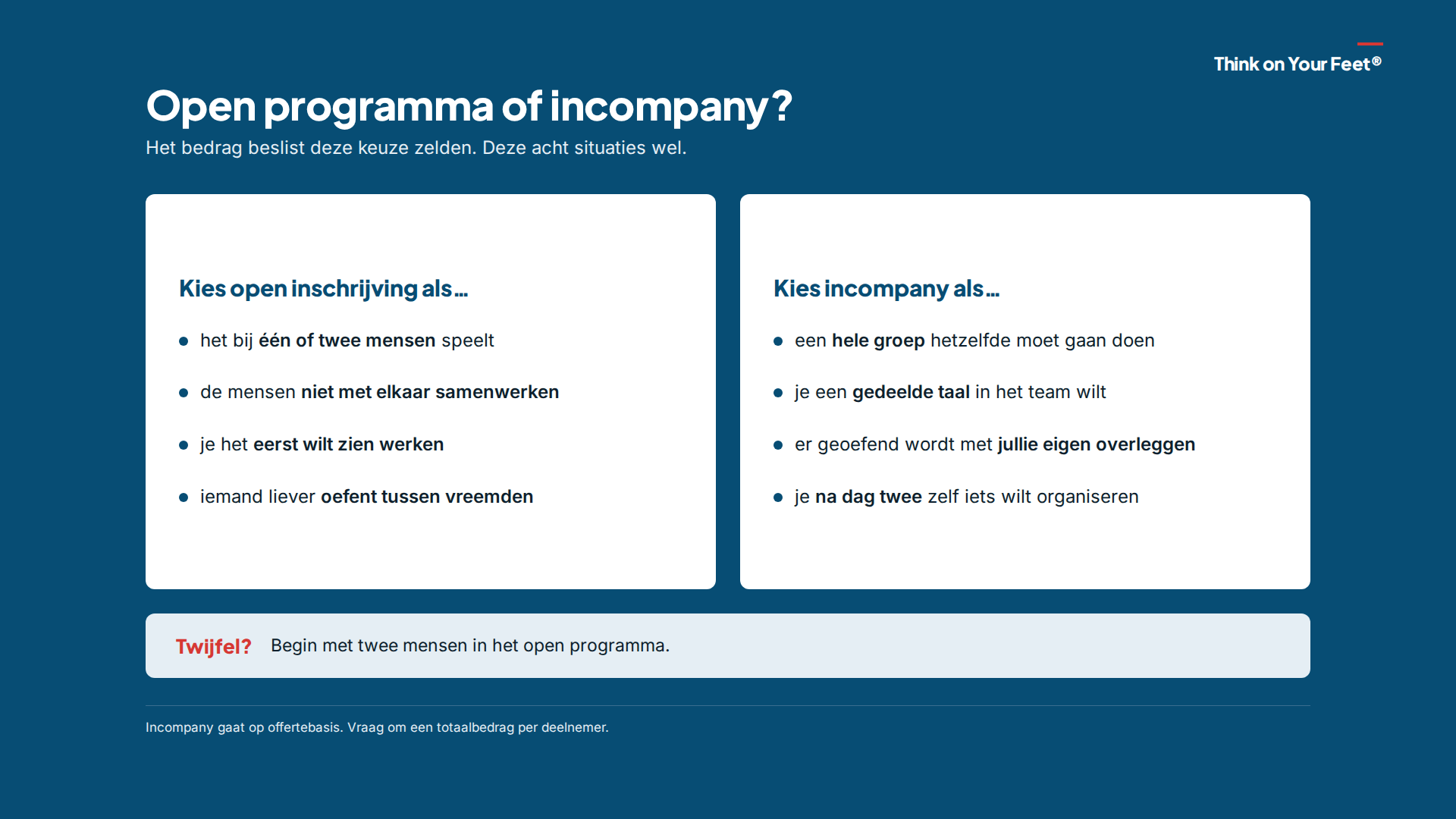 Open programma of incompany: wat past bij jullie?