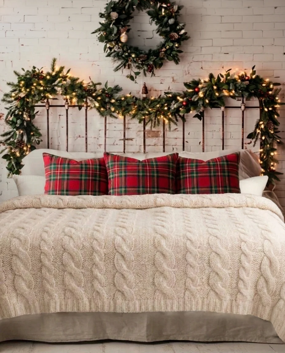 Set fotografico natalizio Nido di Natale: letto avvolgente sotto ghirlande e luci per ritratti di famiglia, studio a Castel Guelfo di Bologna