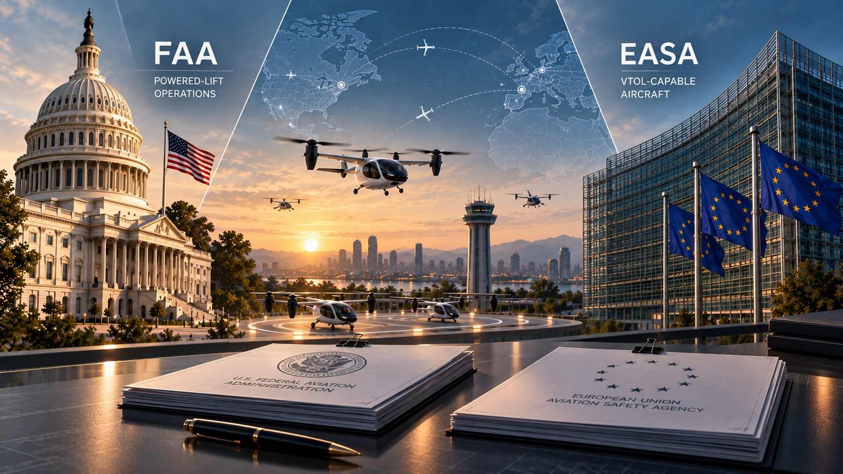 FAA and EASA: Regulatory Architectures for Powered-Lift and VTOL Operations