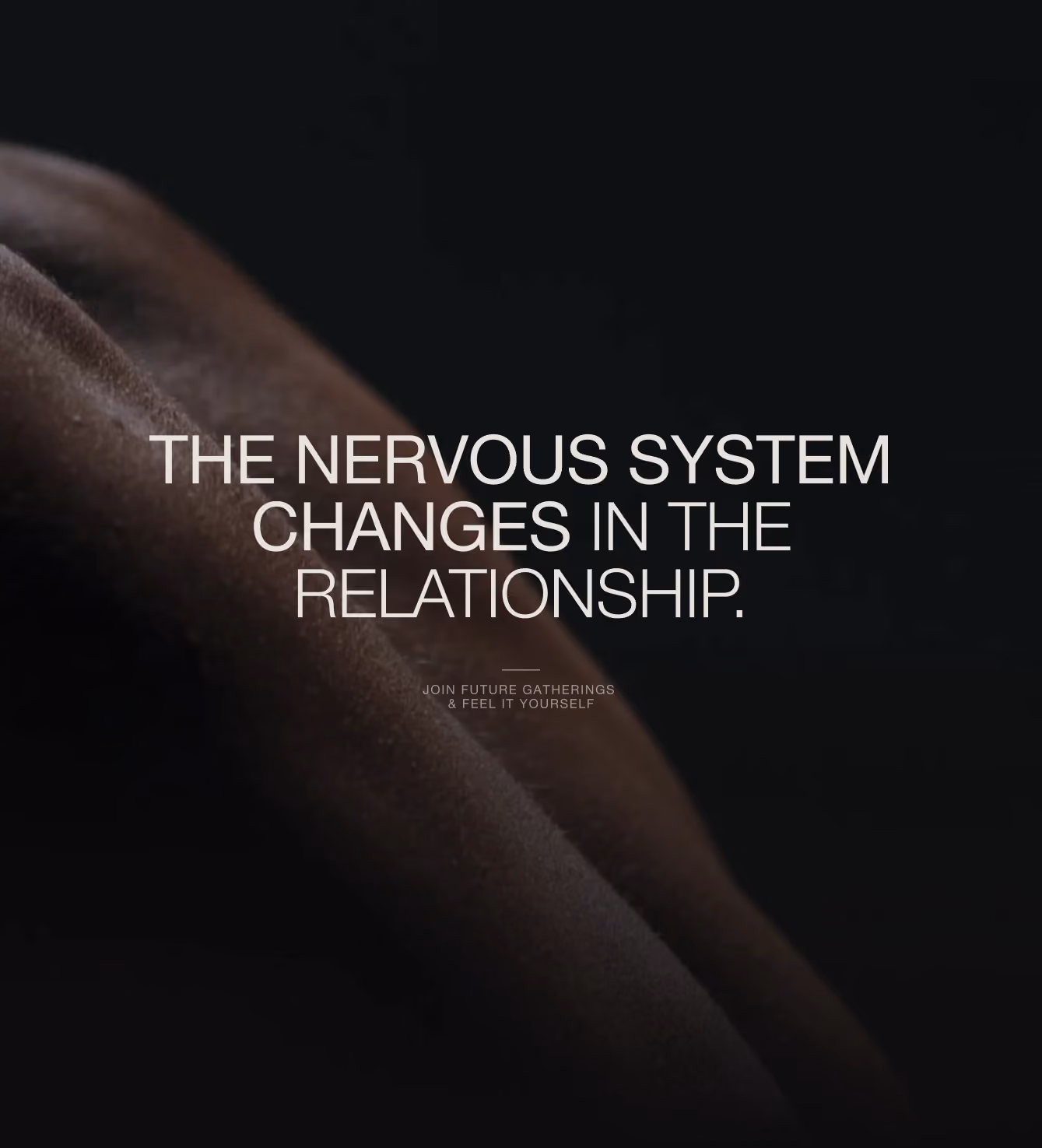 Close-up of a bare shoulder with the text "The nervous system changes in the relationship."