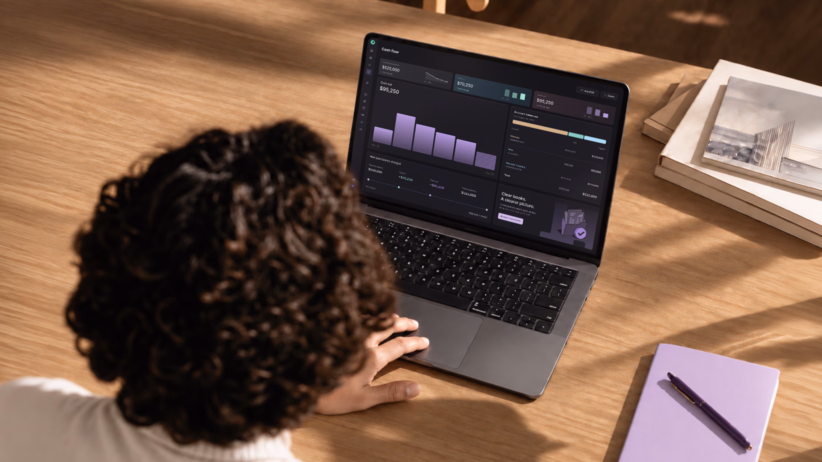 Puzzle financial dashboard on a laptop