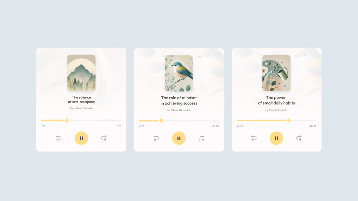 Omnivore audio player cards for listening to saved articles