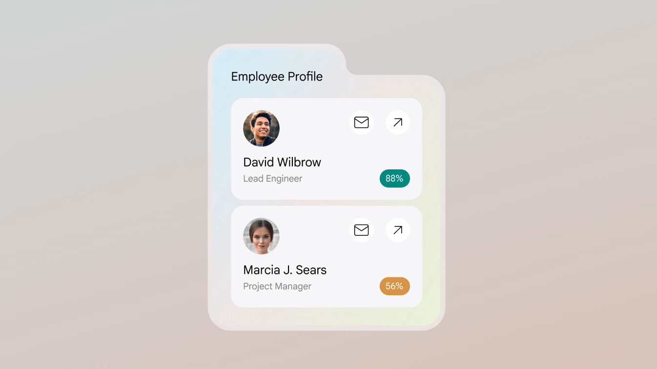iMerit employee profile cards with individual productivity scores