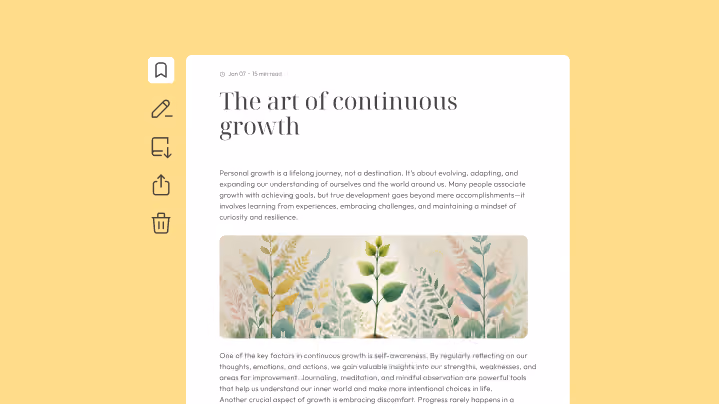 Omnivore distraction-free article reader