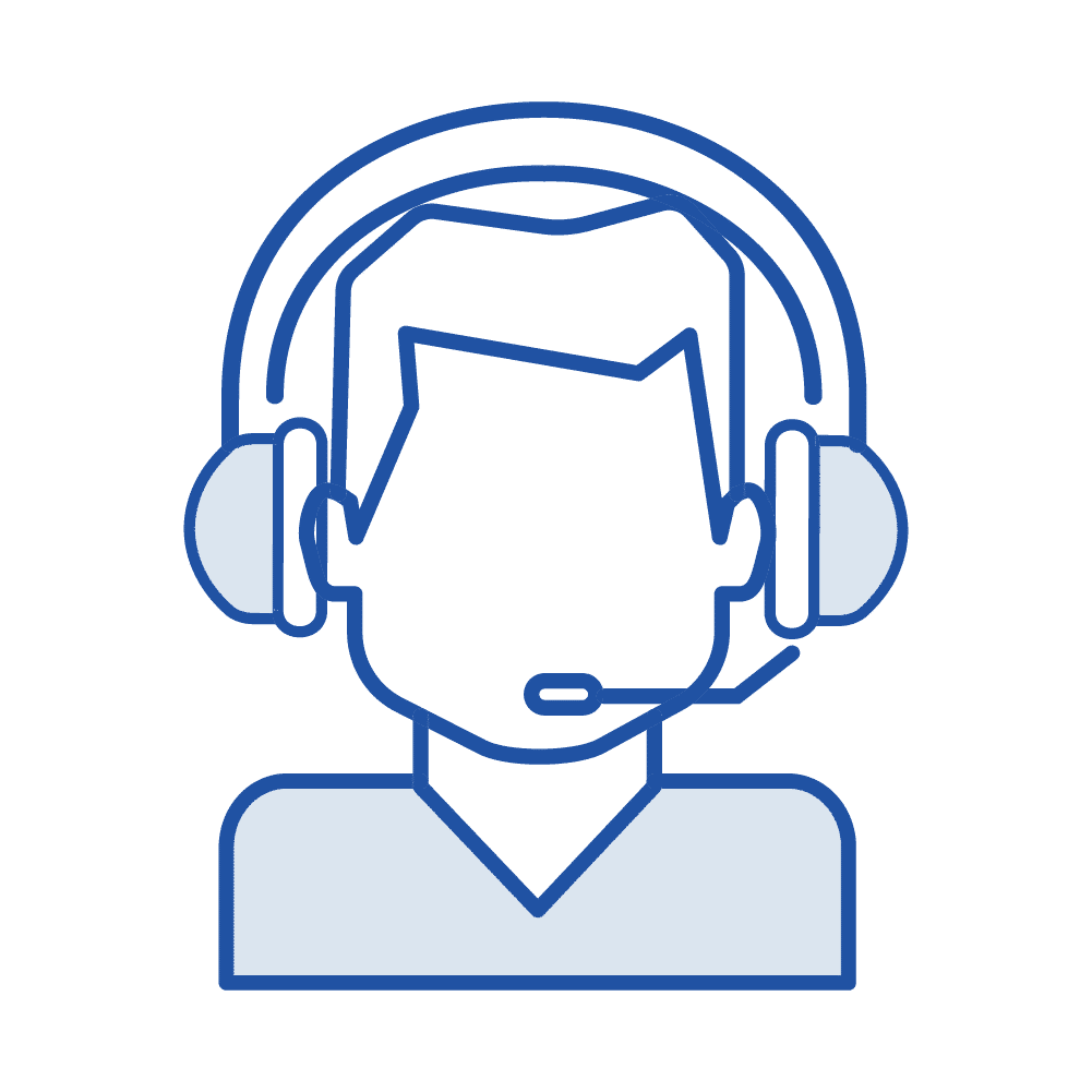 Drawing of a person wearing a headset