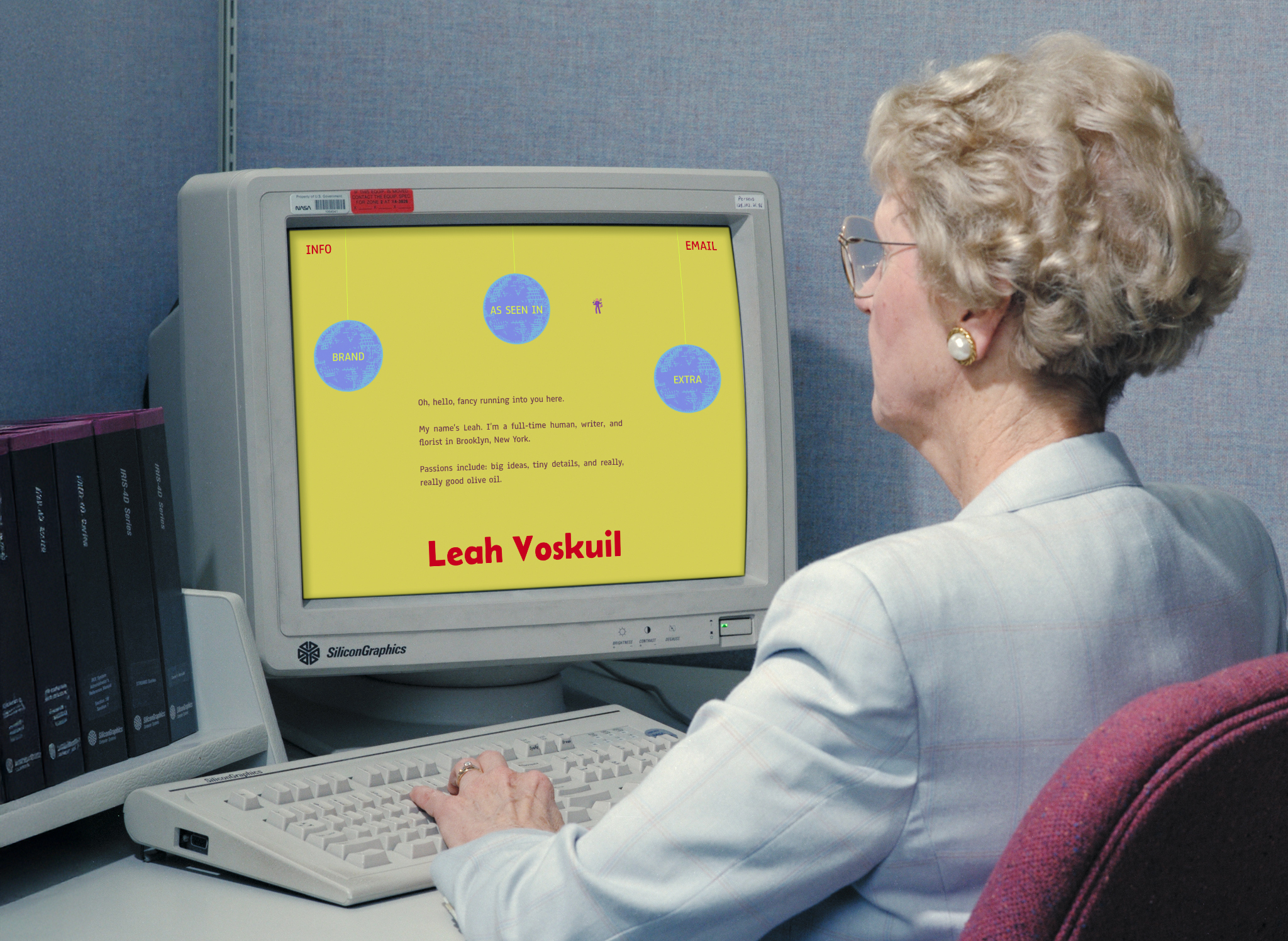 Vintage Computer displaying Leah Voskuil's project 