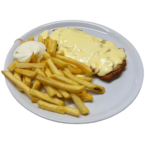 Ein Schnitzel mit Pommes und Hollandaise-Sauce von "Das Feinste von Holländer" in Elmpt