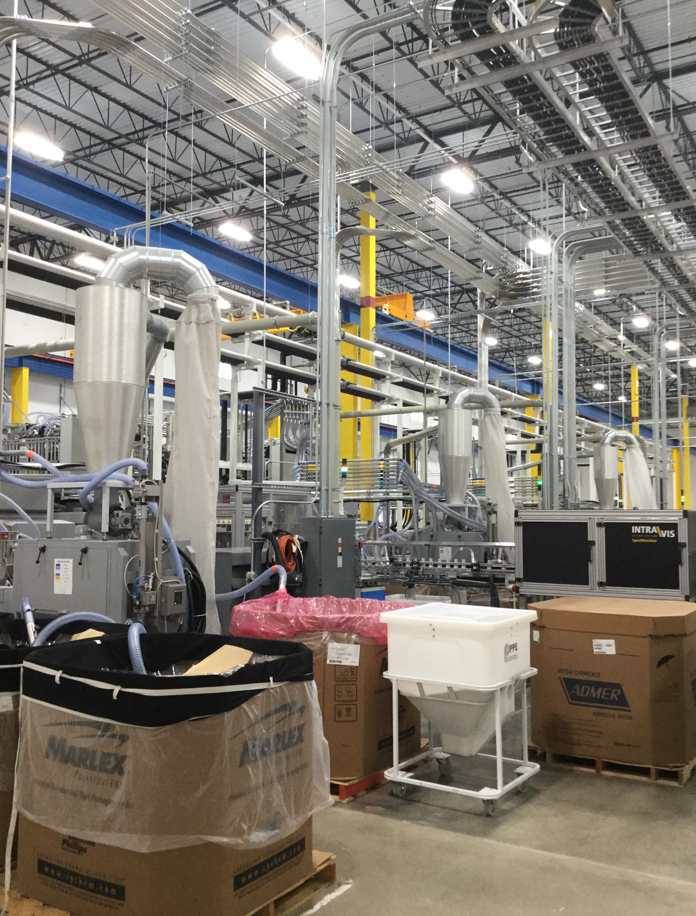 Alpla manufacturing interior with process equipment