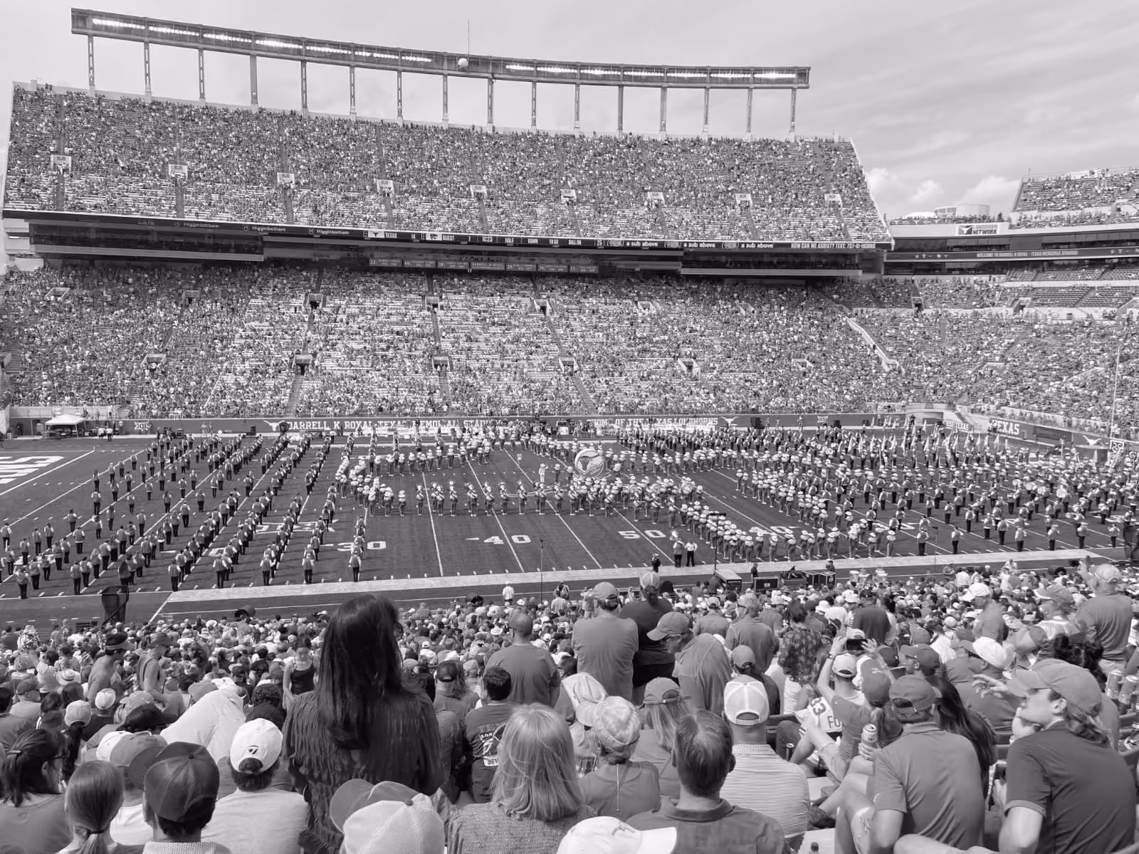 Stadium crowd at a college football game