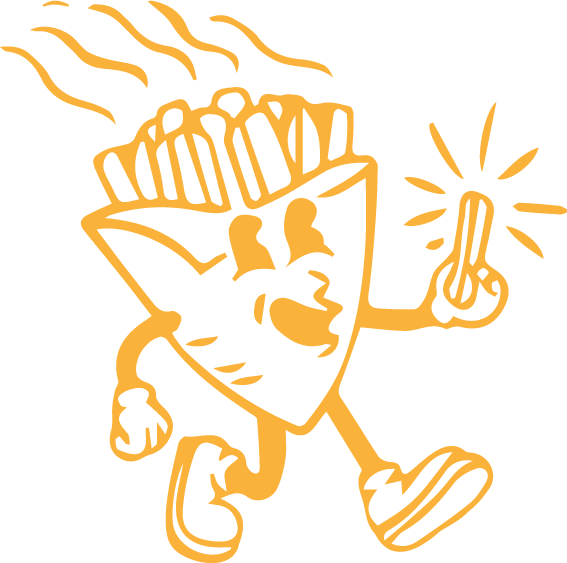 Cartoon french fry mascot