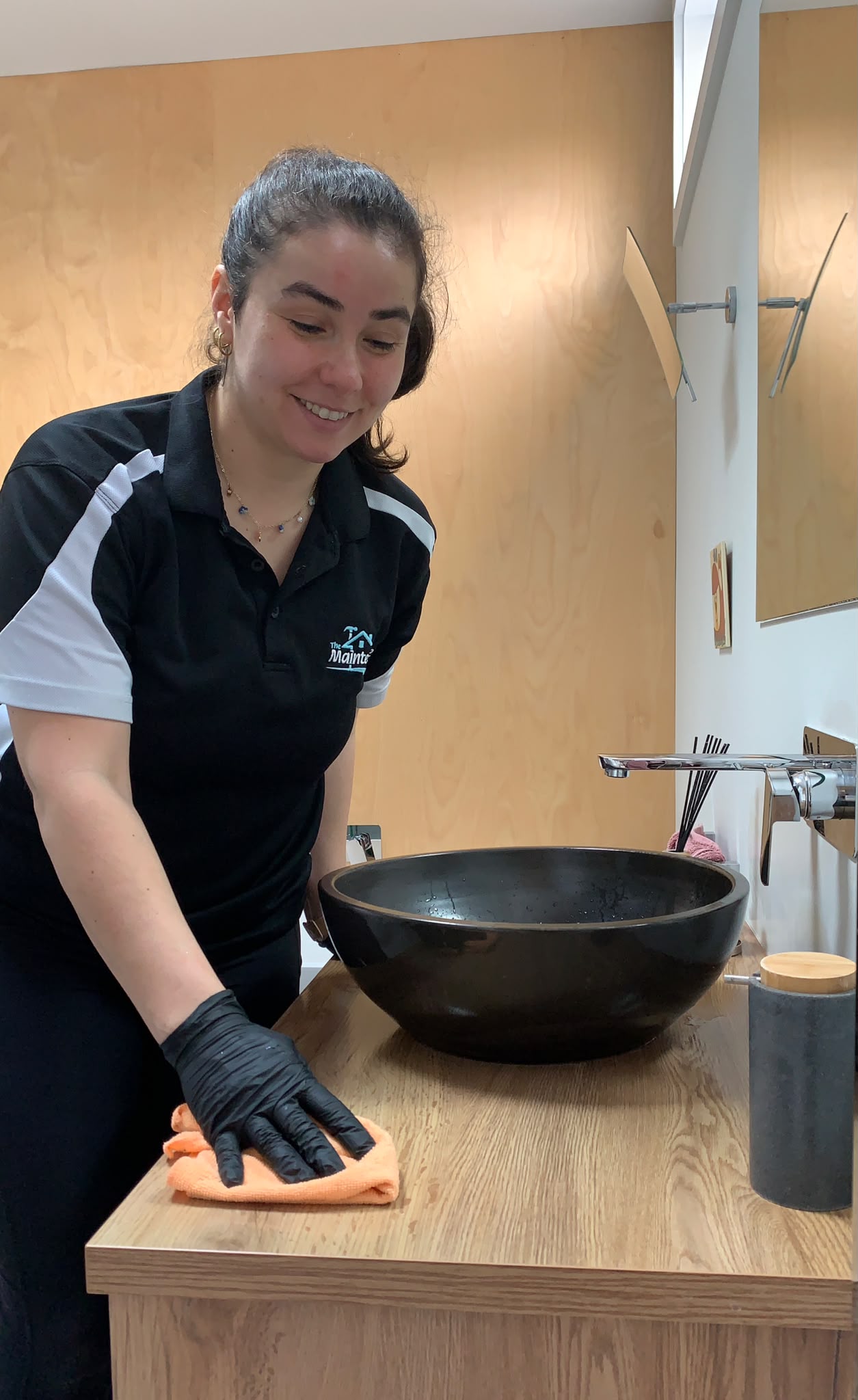 Professional cleaner at work