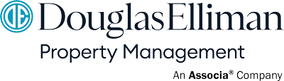 Douglas Elliman Property Management logo with Associa company attribution.