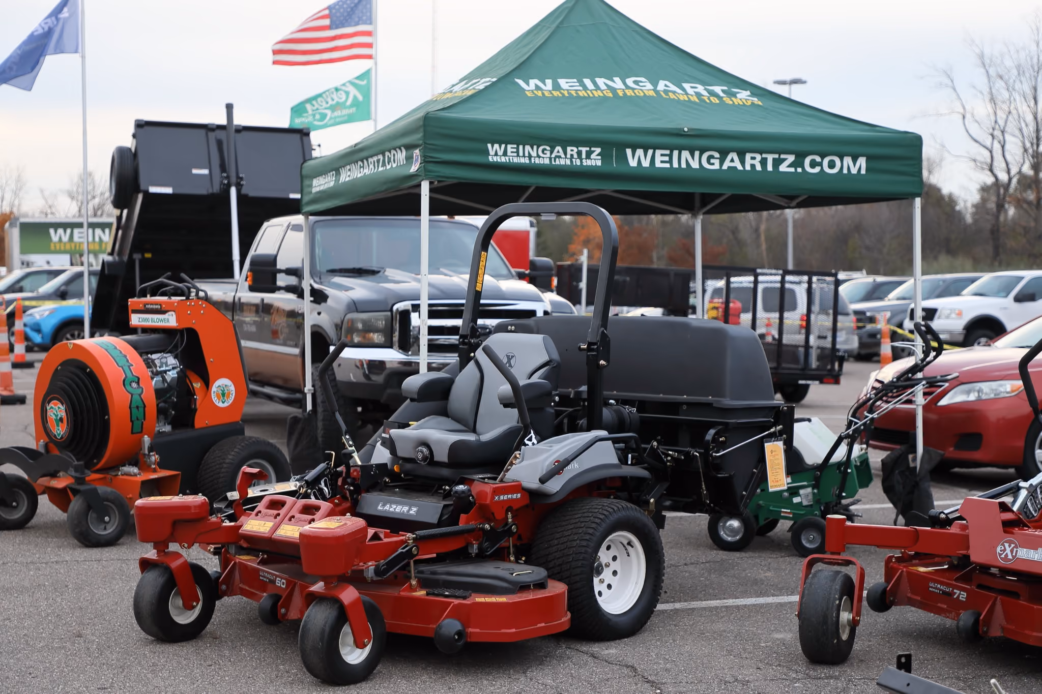 Outdoor equipment display at a Weingartz event