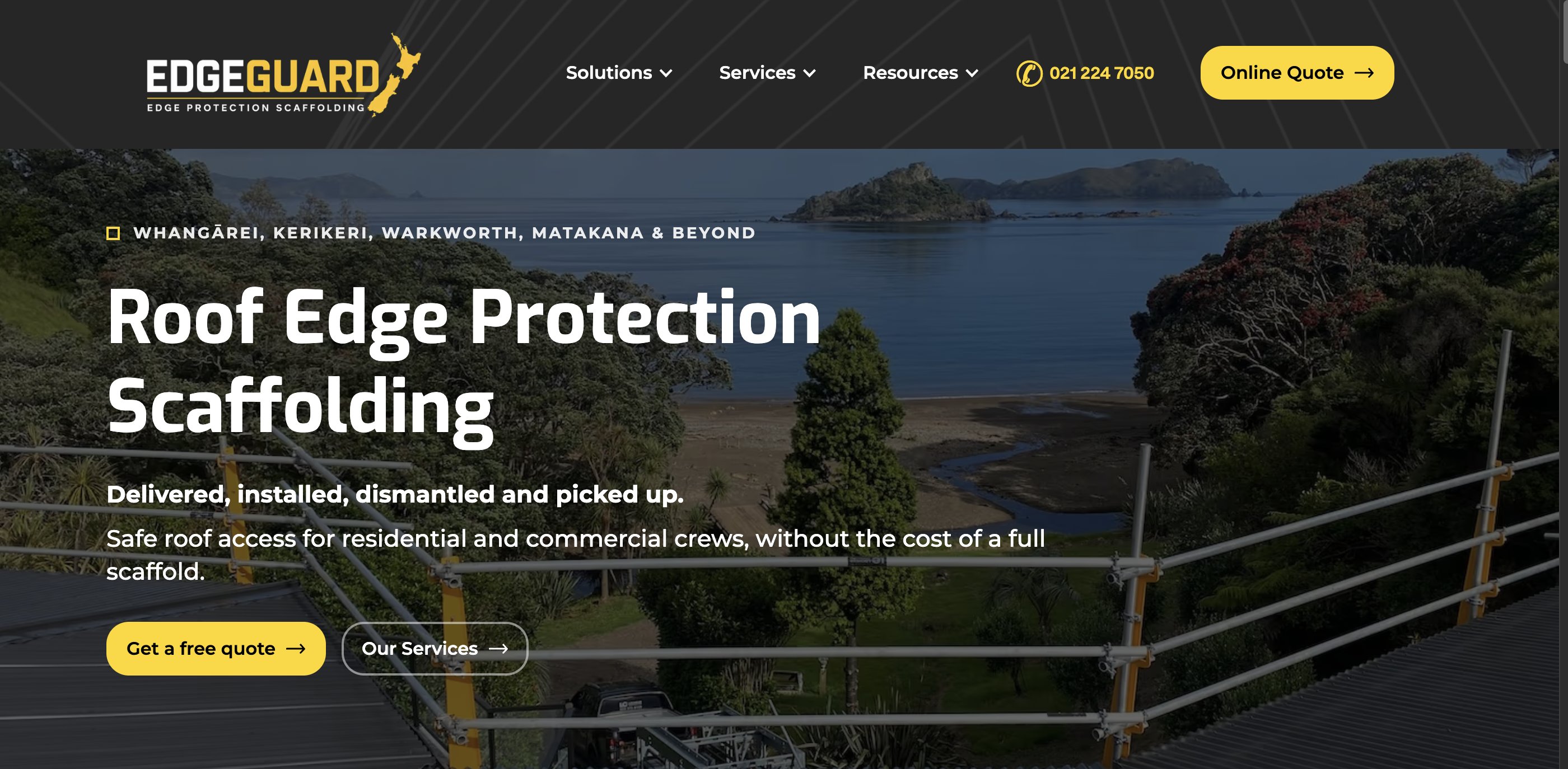 The EdgeGuard Scaffolding homepage built by RunLevel6