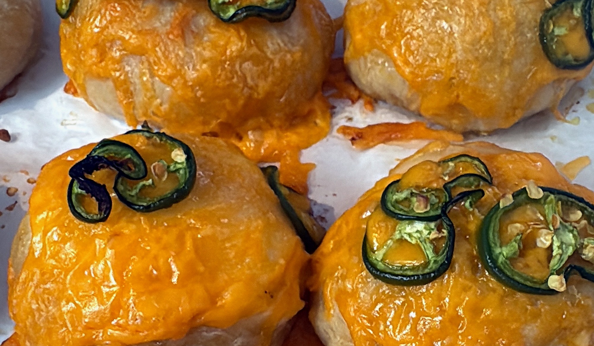 Jalapeño cheddar stuffed buns
