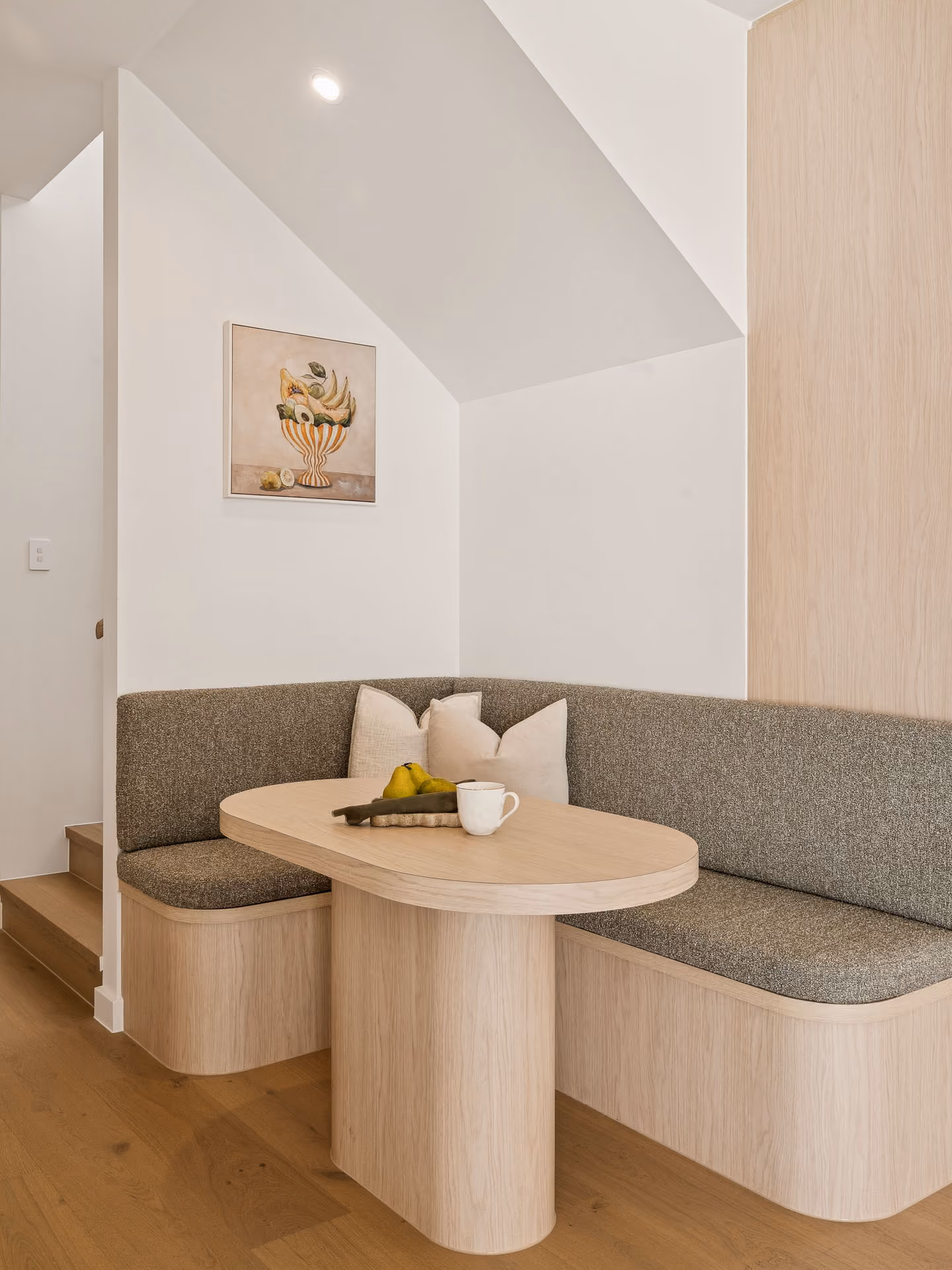 Dining area in a completed home built from this floor plan
