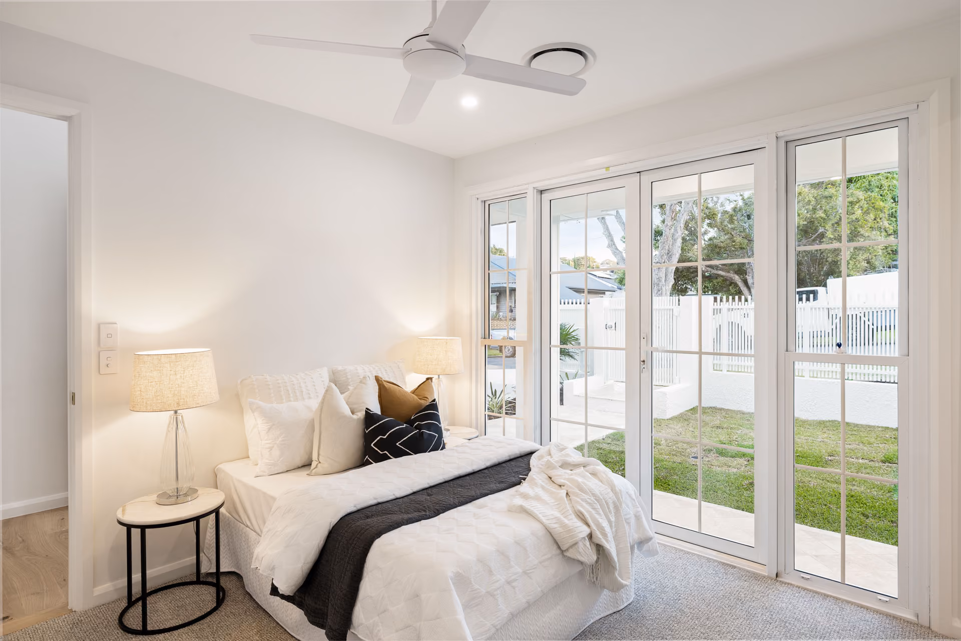 Bedroom opening onto the front garden