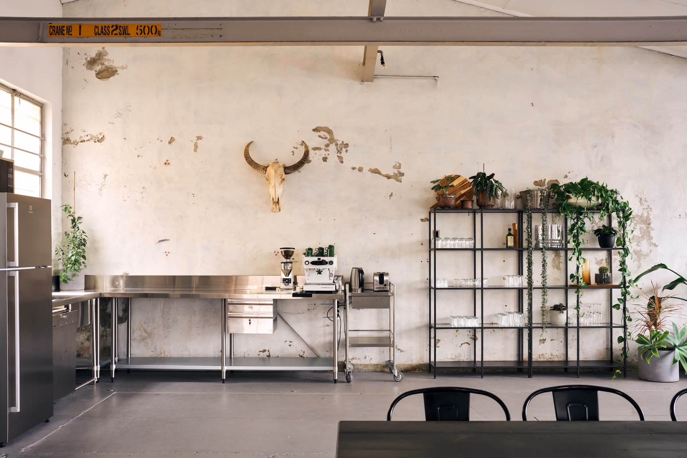 The kitchen area upstairs at Frank the studio.