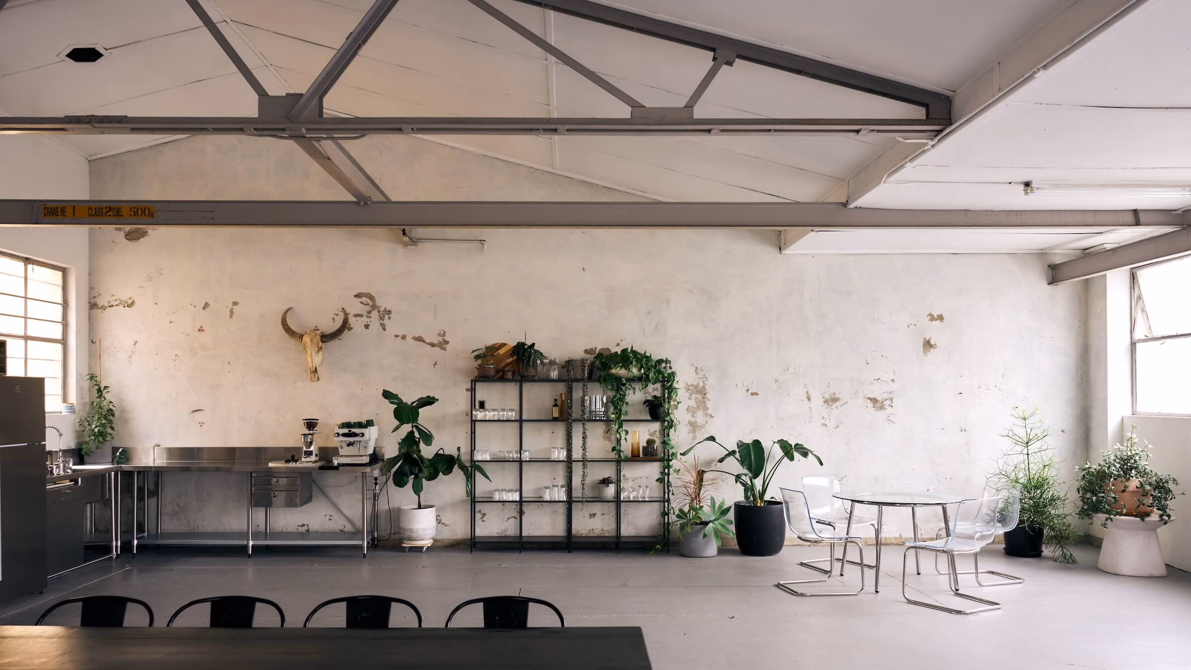 The kitchen area upstairs at Frank the studio.