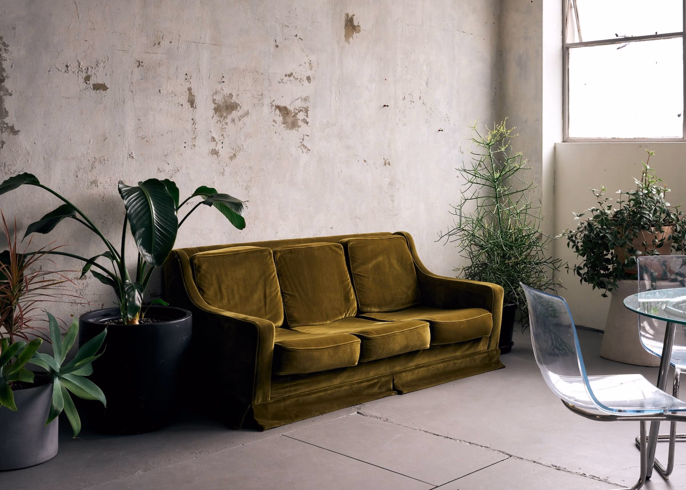 A vintage 3 seater lounge in Frank the studio