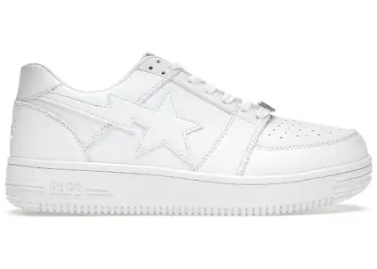 A Bathing Ape Bape Sta Low White Leather
