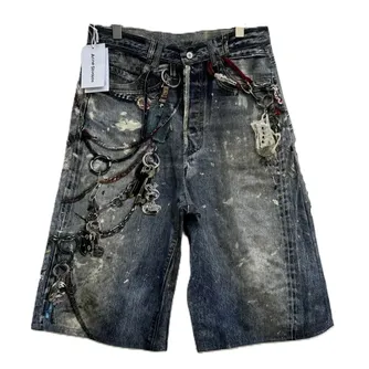 Acne Studios Keychain Print Denim Shorts