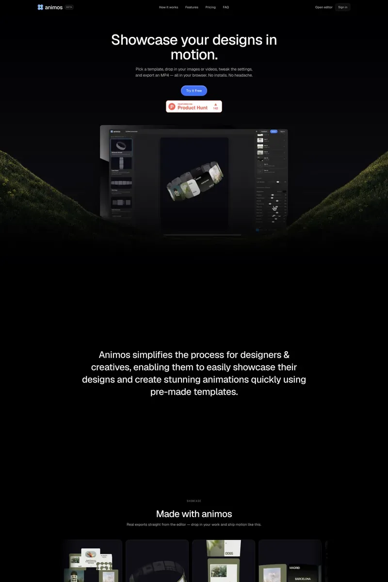 Animos website design