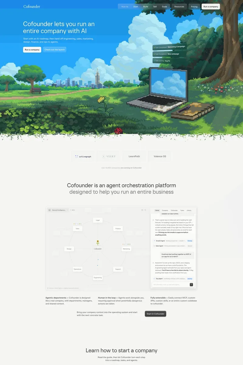 Cofounder website design