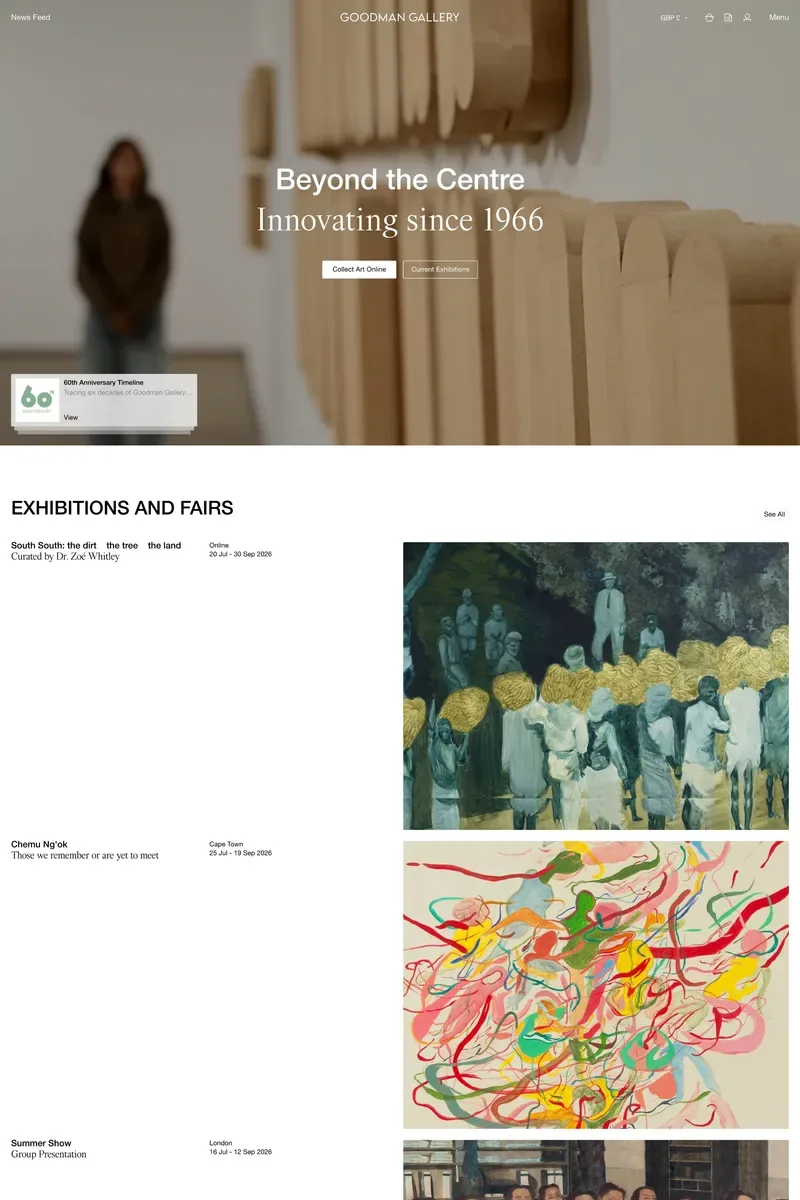 Goodman Gallery website design