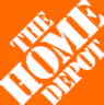 The Home Depot logo with white text on an orange square background.