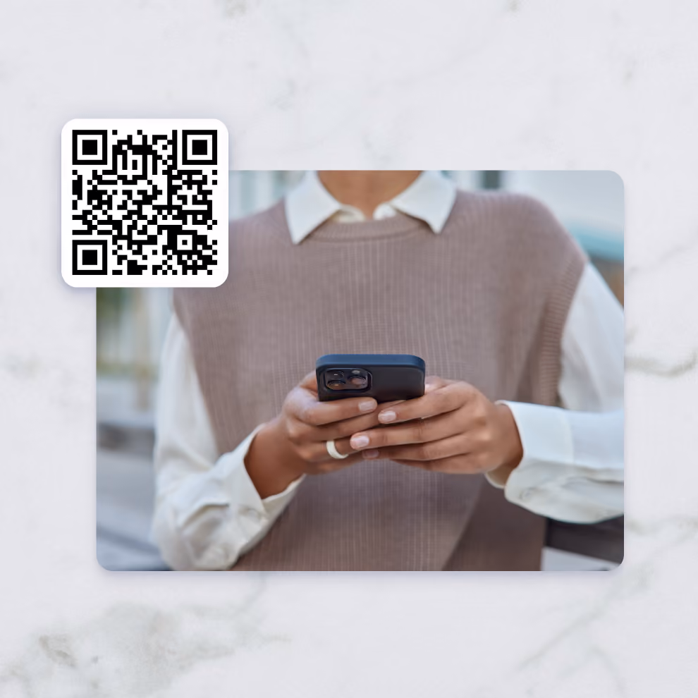 Client scanning a QR code with their phone to open the Billdr project form